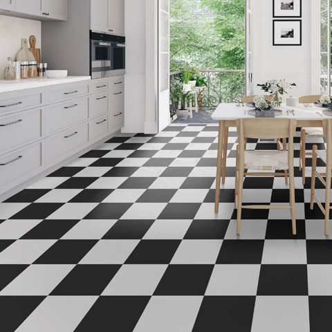 Easy Living in Checker Berry Salt & Pepper by Tarkett